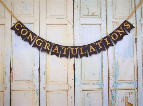Congratulations Banner Add Name Congrats Sign Black And Etsy Singapore