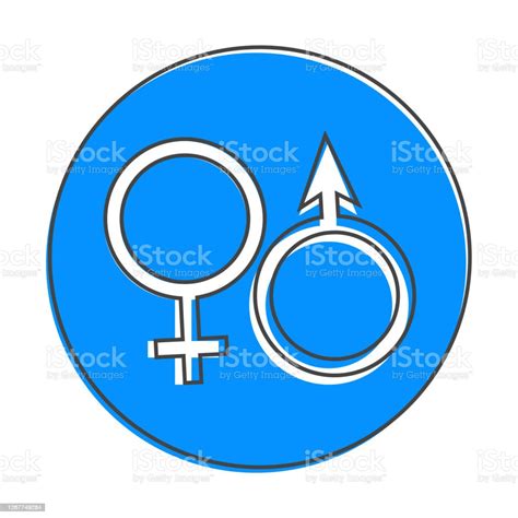 Vector Icon Of A Gender Symbol Tablet Toilet For Man And Woman Illustration Cartoon Style On