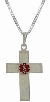 Images of Sterling Silver Medical Alert Necklace