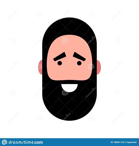Vector Illustration Of A Smiling Bearded Man Portrait Of Handsome
