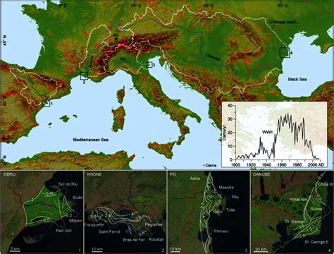 Drainage Basins Of The Largest Southern European River Systems On Srtm