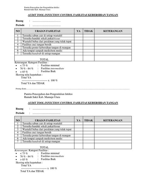 Tools Audit Fasilitas Cuci Tangan Pdf