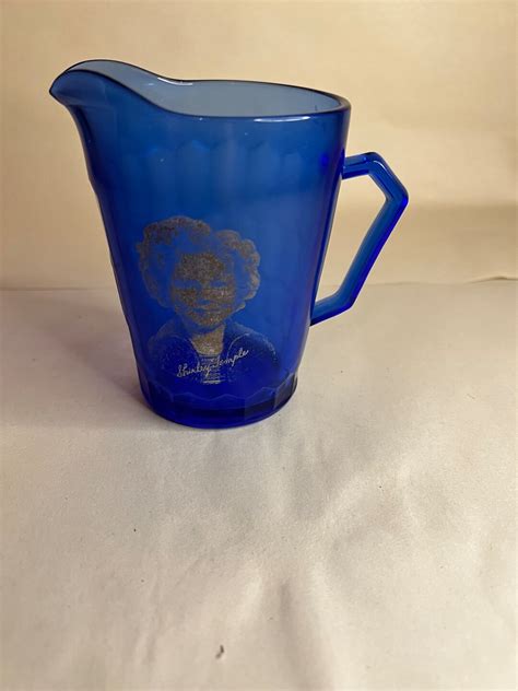 Vintage S Shirley Temple Hazel Atlas Co Cobalt Blue Glass Creamer