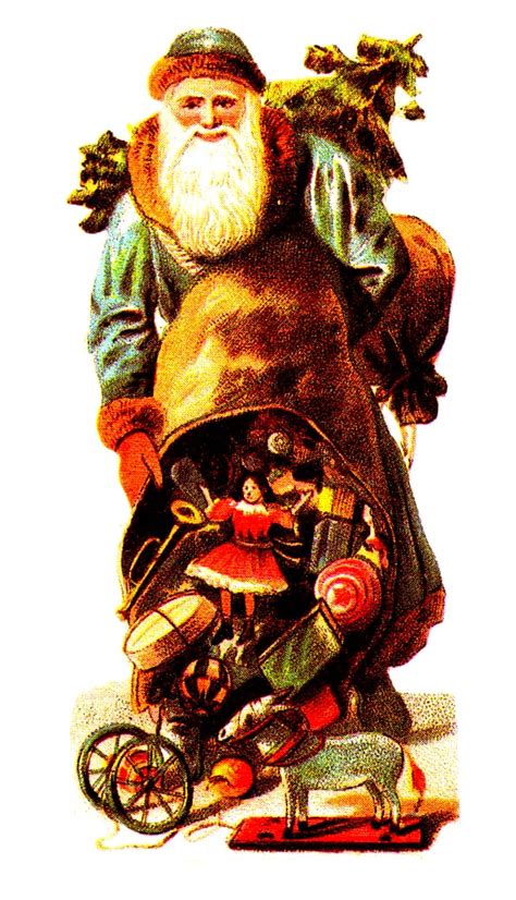 Free Vintage Illustrations Of Classic Victorian Santa Claus Free