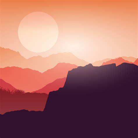 Canyon Landscape At Sunset 373281 Vector Art At Vecteezy