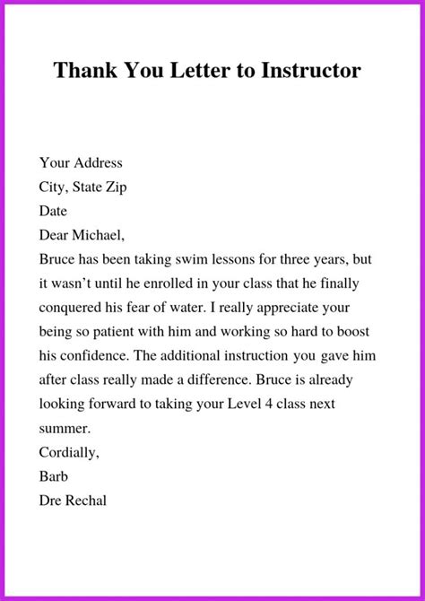 Thank You Letter Format To Professor For Guidance Thank You Letter