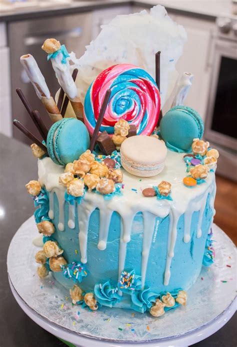 Blue Drip Cake With Images Blue Drip Cake Drip Cakes Cake