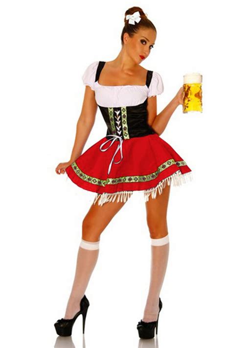ladies beer maid costume wench german heidi oktoberfest gretchen fancy dress