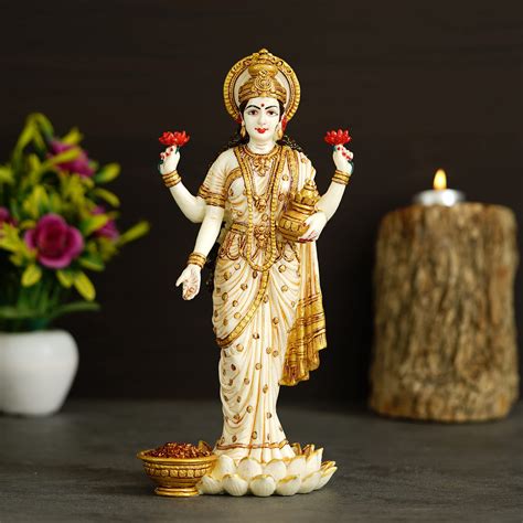 Buy Shyam Antique Creation Large Standing Goddess Lakshmi Idol Maa Laxmi Blessing Murti For