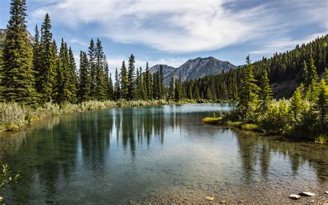 Download Wallpaper 3840x2400 Mountains Peaks Lake Forest Trees 4k