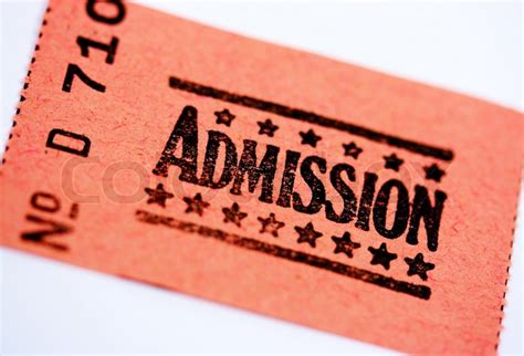 Single Admission Ticket For A Show Or Movie Stock Photo Colourbox
