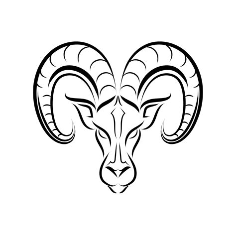 Line Vector Of Ram Head Sign Of Aries Zodiac 2216769 Vector Art At
