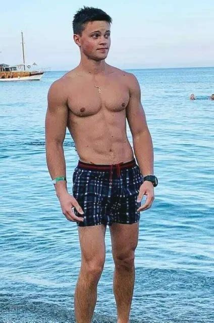 Shirtless Male Muscular Ocean Beach Jock Hunk Trunks Beefcake Photo X