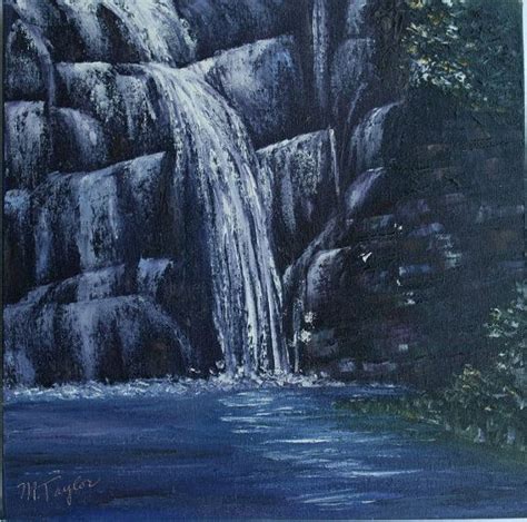 Nc Waterfall Ii Original Oil 12 X 12 On Wrapped By Artbymarcyt 5000