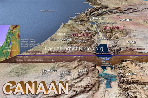 Map Of Canaan Promised Land Casual English Bible