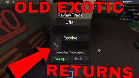 GETTING AN OLD EXOTIC KNIFE BACK ROBLOX ASSASSINS EXOTIC KNIFE YouTube