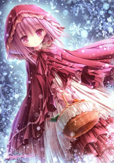 Download Wallpaper Cute Anime Girl Hoodie Snow Winter Cape Loli Dress