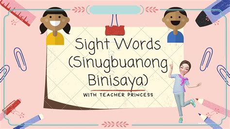 Sight Words In Sinugbuanong Binisaya Part 1 Youtube