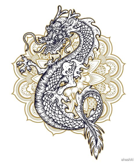 Chinese Dragon Mandala By Ahashki Redbubble