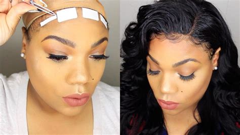 Wig lovers get in here! HOW TO APPLY A LACE FRONTAL WITH TAPE | INSTALL & STYLING ...