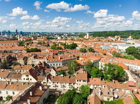 Aerial View Of Vilnius Old Town One Of The Largest Surviving Medieval