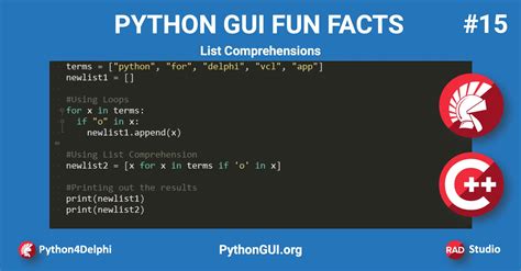 Easily Learn How To Use Python List Comprehensions In A Delphi Windows