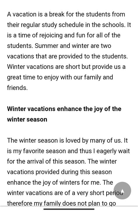 How I Spent My Winter Vacation Essay