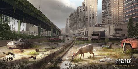 A Ruined City In The Wake Of The Outbreak From Infected Zombie Rpg A
