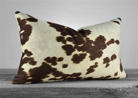 Pillow Cover Faux Cowhide Chocolate Brown Cow Velvet Fabric Etsy