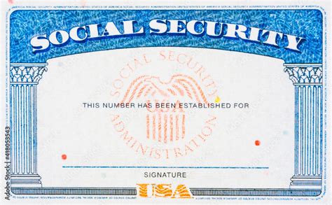 Blank Social Security Card Stock Photo Adobe Stock