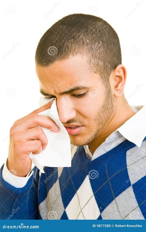 Man Crying Stock Photo Image Of Tissue Studio Face 9877280