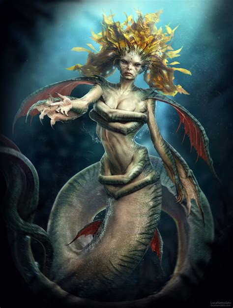 ArtStation - Creature of the Deep, Luca Nemolato | Mythical creatures, Fantasy mermaids ...