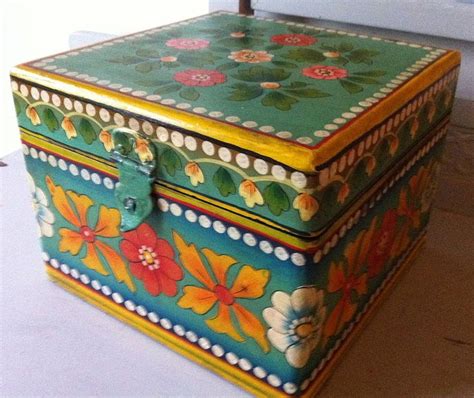 Hand Painted Wooden Storage Box