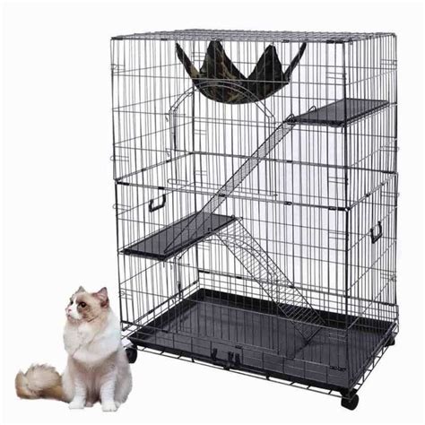 51h Large Folding Collapsible Pet Cat Wire Cage Indoor Outdoor Playpen