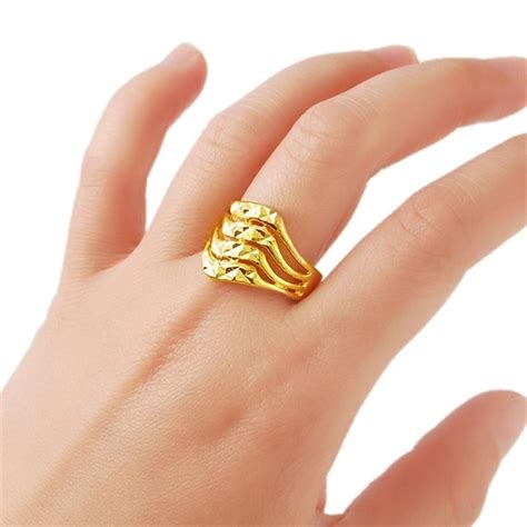 Fashion Design Gold Finger Rings Women Wedding Jewelry Ring Gold Filled