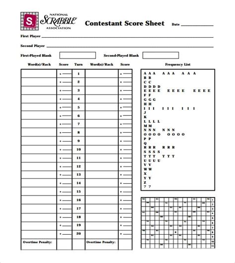 Sample Scrabble Score Sheet 8 Free Documents Download In Word Pdf