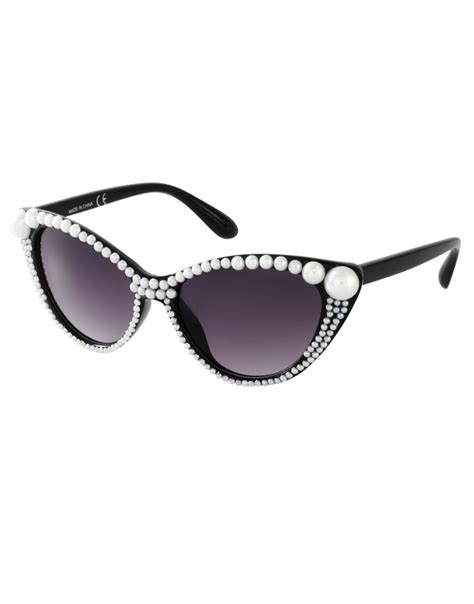Pearl Cat Eye Sunglasses Cat Eye Sunglasses Black Cat Eye Sunglasses