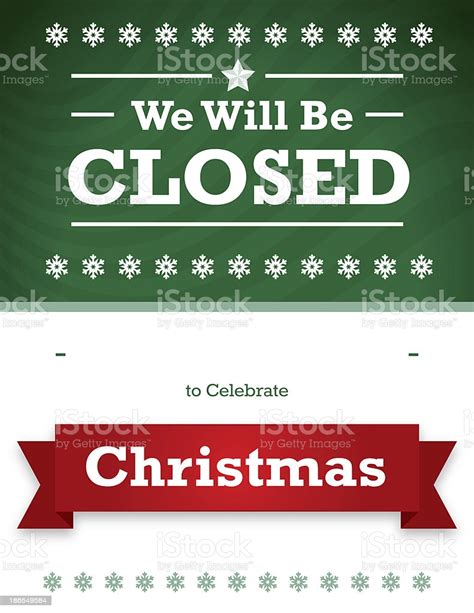 Christmas Closed Sign For Business Stock Illustration Download Image