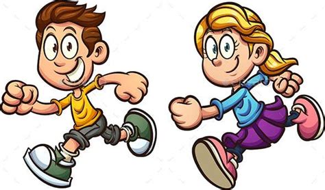 Running Kids Running Cartoon Running Illustration Illustration Art Girl