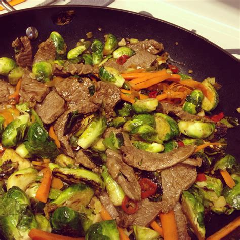 Brussels Sprouts And Steak Stir Fry A Ginger In The Kitchen