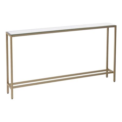 Southern Enterprises Darrin Narrow Mirror Top Console Table In Gold