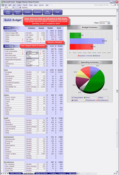 Budget Spreadsheet Excel Budget Spreadshee Household Budget Template