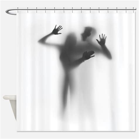 Silhouette Shadow Men And Women Couple Bathroom Shower Curtain With