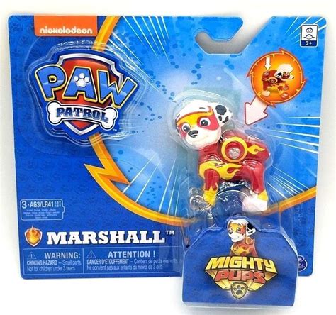 Paw Patrol Mighty Pups Marshall Figure With Light Up Badge And Paws