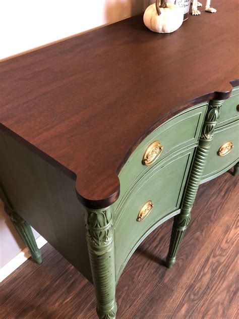 SOLD-Green antique painted buffet | Painted buffet, Antique paint