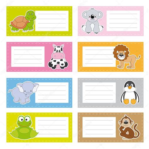 Back To School Stickers With Cute Animals Stock Vector By ©sbego 8027788