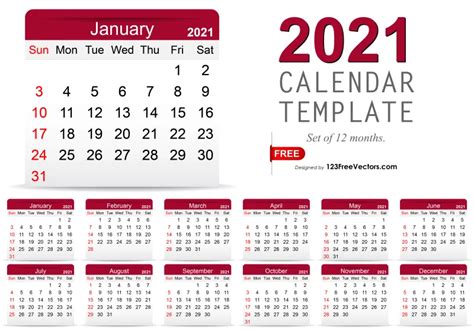 123freevectors 2021 Calendar Well You Re In Luck Because Here They Come