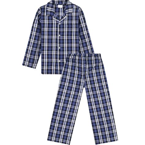 La Perla Boys Classic Tartan Pyjamas Set In Navy For Boys