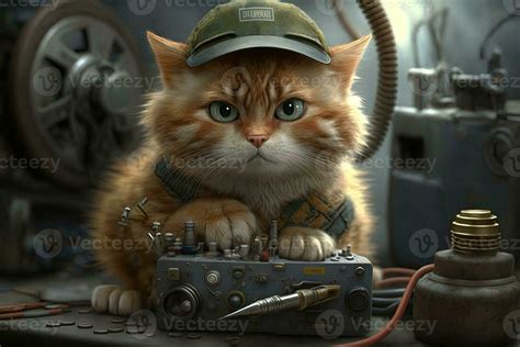 Mechanic Cat Working Job Profession Illustration 23932035 Stock Photo