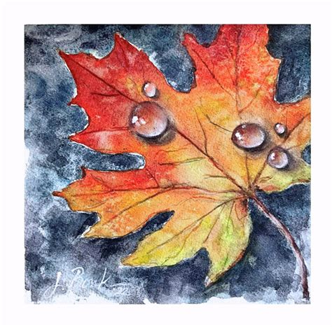 Autumn Leaf Print From My Original Watercolor Painting Of Maple Leaf